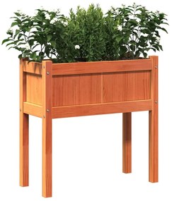 viaszbarna tömör fenyőfa kerti virágláda 70 x 31 x 70 cm