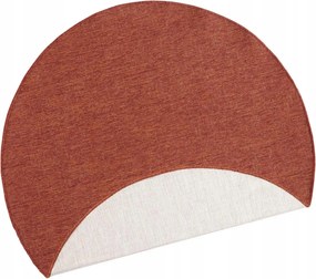 Kerek szőnyeg teraszra 200cm,kétoldalas,zsinóros tégla krém lapos