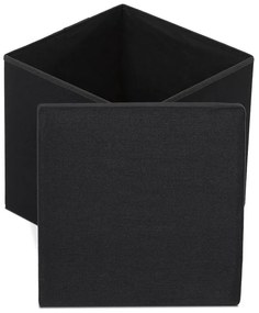 Fekete Szövet Tárolós Puff. TAB-461 BK2