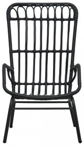 fekete polyrattan kerti szék