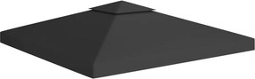vidaXL fekete kétszintes pavilon-tetőponyva 310 g/m² 3 x 3 m