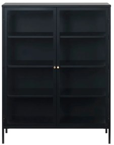 Carmel fekete vitrin, magasság 140 cm - Unique Furniture