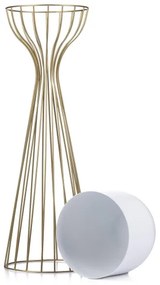 Fém virágcserép LOFT 68x20 cm arany/fehér