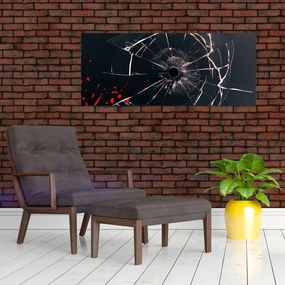 Absztrakt kép - törött üveg (120x50 cm)