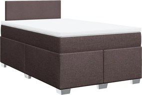 vidaXL sötétbarna szövet rugós ágy matraccal 120 x 200 cm