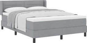 vidaXL Boxrugós ágy matracmal Világosszürke 190 x 140 cm Poliészter