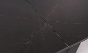 Salvadore matt fekete 5 személyes étkezőszett bővíthető étkezőasztallal