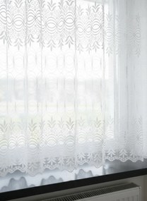 Függöny méteráru hímzett Ana fehér magasság: 180 cm