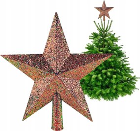 Csillag A Karácsonyfára Karácsonyfa Csúcs Spicc Csillag Réz Holografikus