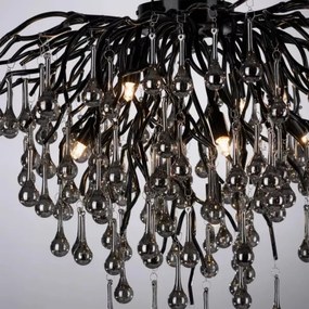 Paul Neuhaus 8091-18 - ICICLE felületre szerelhető csillár, 9xG9/40W/230V, átm. 50 cm, fekete