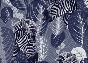 Kép - Kék zebrák (70x50 cm)