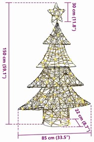 Karácsonyfa 120 LED-del Meleg fehér 120 cm Rattan