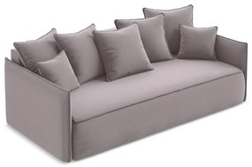 Levendula színű bársony kinyitható-tárolóhelyes kanapé 225 cm Hula – Makamii