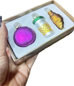 Karácsonyfadísz szett Üveg 3 db-os