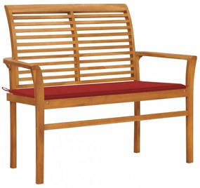 tömör tíkfa kerti pad piros párnával 112 cm