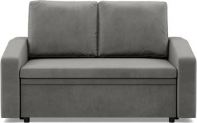 Zeus kanapé, bársony, hab töltet, döntött kartámasz, világosszürke