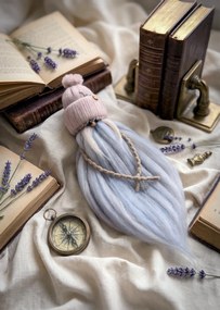 Manó manó, skandináv dekoráció, handmade "Beżyk"