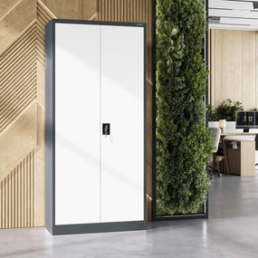 Fém iratszekrény JAN H, 900 x 1950 x 400 mm, antracit-fehér