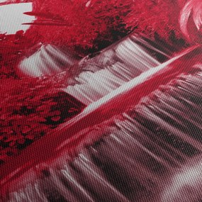 Kép - Indonéziai vízesések piros színben (120x50 cm)