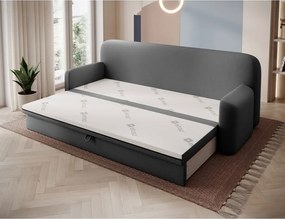 Szürkésbarna bársony kinyitható-tárolóhelyes kanapé 236 cm Elioss – ELTAP