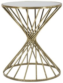 aranyszínű kisasztal tükörlapos asztallappal Ø42x50 cm – Glamour