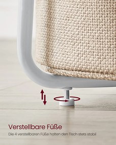 Kerek asztal, kis dohányzóasztal, 45⌀x50 cm fehér-bézs