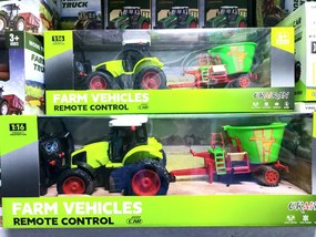 Új Rc Távirányítós Traktor Utánfutóval 3.7V Lítium Akku plusz töltő 42 Cm teljes hossz Fa Szállító Kombájn Maszóró Választható