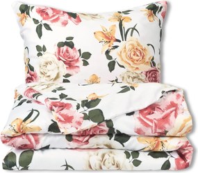 Szatén ágyneműhuzat 220x200 Exclusive Színes virágok Tavaszi