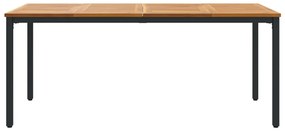 Kerti Asztal 180x90x75 cm Szilárd Akácfa és Fém