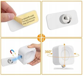 Vezeték nélküli mágneses LED lámpa az ágy fölé - fehér