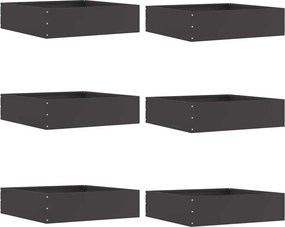 vidaXL Fűszegélyezés 6 pcs Fekete 50 x 50 x 13 cm Acél