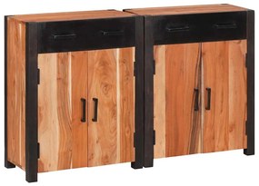 Széf 2 pcs Barna 110 x 30 x 75 cm Tömör akácfa