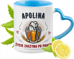 Apolina Kék Bögre Szív Alakú Füllel Kávé Ajándék