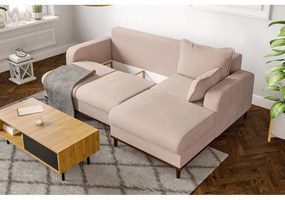 Bézs kordbársony sarokkanapé (jobb oldali) Beata – Ropez