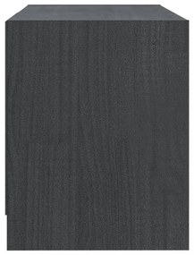szürke tömör fenyőfa TV szekrény 80 x 31 x 39 cm