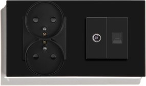 Dupla Üveg Érintkező Aljzat Tv Dugó Internet Antenna RJ45 CAT5