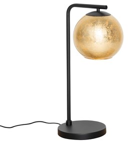 Design asztali lámpa fekete aranyszínű üveggel - Bert