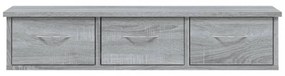 szürke sonoma színű szerelt fa faliszekrény 88x26x18,5 cm