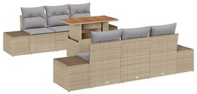 vidaXL Kert étkező szett párnával 7 pcs Barna és szürke