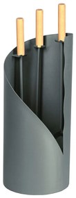Kandalló szerszámok 4 db antracit/lucfenyő