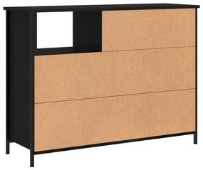 fekete szerelt fa tálalószekrény 100 x 33 x 75 cm