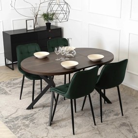 Bővíthető Étkezőasztal Dió/Fekete Színben. LUGO 90-190 cm