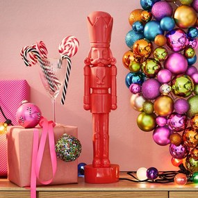 HANG ON üveg karácsonyfadísz, pink Candy Cane Ø8cm