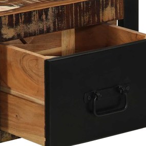 2 db tömör újrahasznosított fa éjjeliszekrények 40x35x25 cm