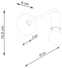 Sollux SL.1449 - Fali lámpa NORAH 1xE27/15W/230V fekete