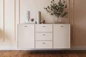 Lorini fali komód 150 cm - kasmír / fekete T-bar fogantyúk