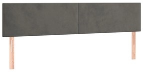 2 db sötétszürke bársony fejtámla 90x5x78/88 cm
