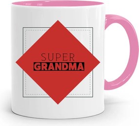 Rózsaszín Bögre Nagymamáknak Grandma nyomott mintával