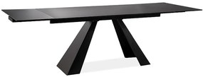 Salvadore bővíthető étkezőasztal matt fekete 120-180cm