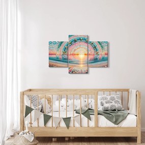 Kép – Naplemente mozaik (90x60 cm)